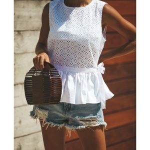 COTTON EYELET TOP